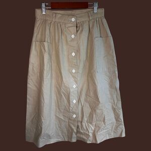Vintage 70s Kay Warner High Waist Button Front Skirt with Pockets